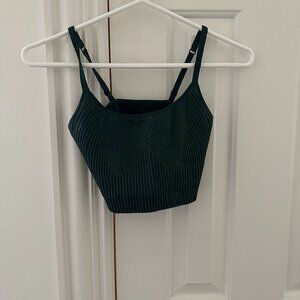 Dark green free people workout bra